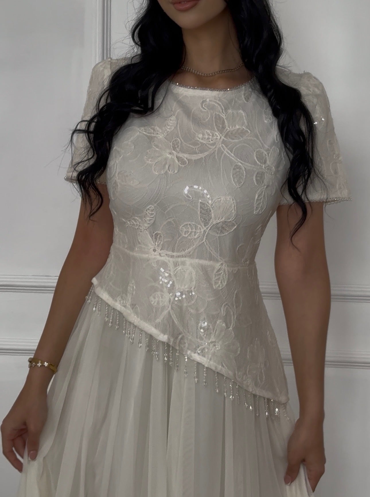 White Asymmetric Dress