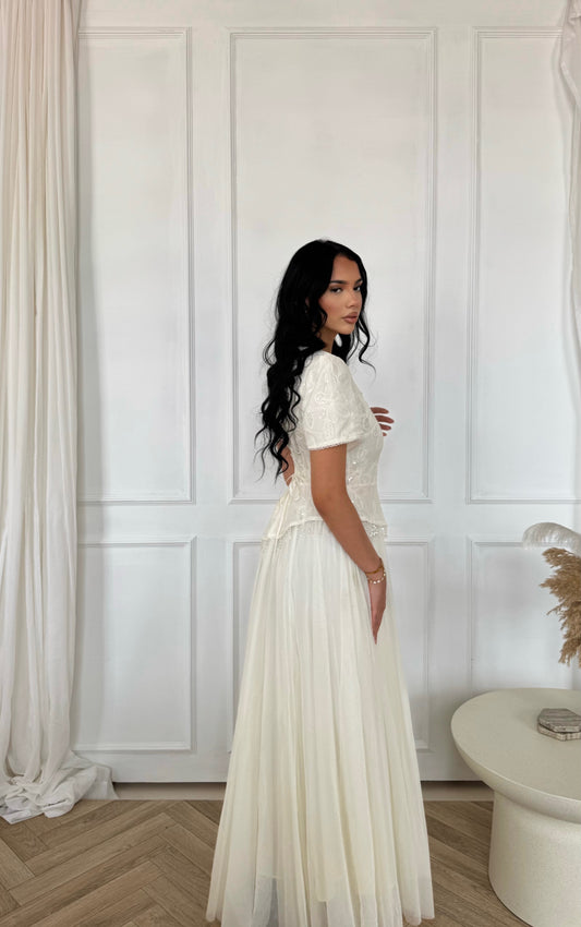 White Asymmetric Dress